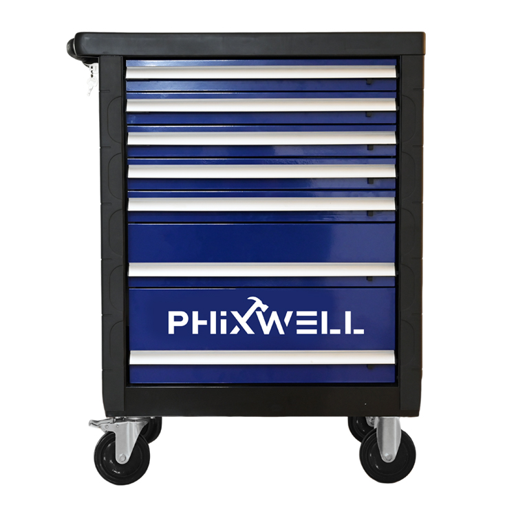 719511 خزانة أدوات PHIXWELL ذات 7 أدراج مع واقيات زوايا بلاستيكية وألواح تغطية
