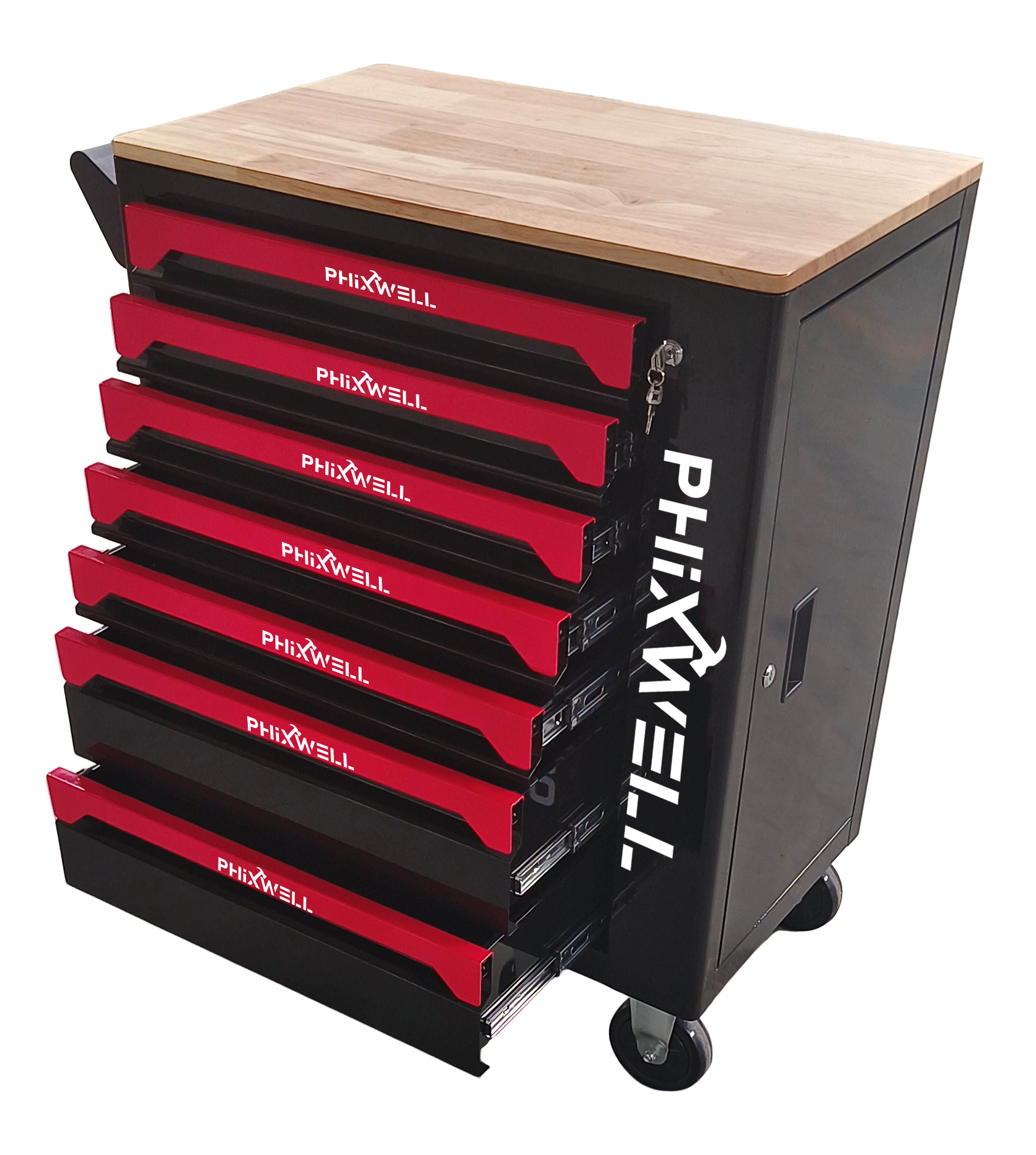 719507 PHIXWELL خزانة أدوات ذات 7 أدراج مع سطح عمل