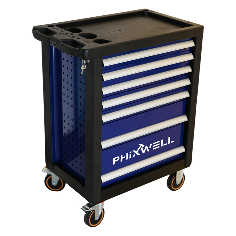 719511 خزانة أدوات PHIXWELL ذات 7 أدراج مع واقيات زوايا بلاستيكية وألواح تغطية