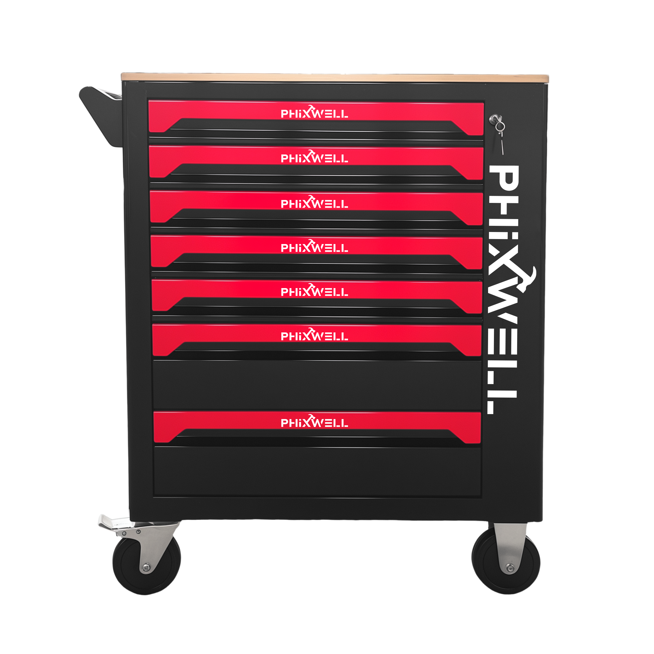 719507 PHIXWELL خزانة أدوات ذات 7 أدراج مع سطح عمل
